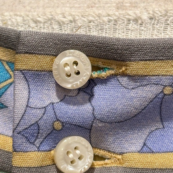 Vintage Leonard Paris Light Green Floral Sleeveless Dress Sz S - Picture 7 of 10